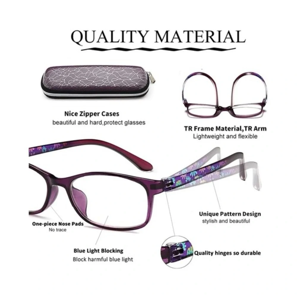 New EYEURL Reading Glasses Womens Blue Light Blocking -‎ 2 Pairs Ladies Computer